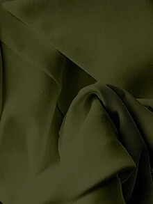 GlowEve CURVE 大码女式纯色翻领长袖双排扣腰部修身优雅西装外套 - 軍綠色 - 查看 3