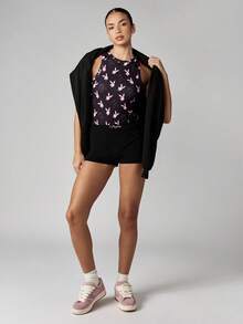 Missguided x Playboy 复古风格兔子印花无袖高领紧身衣经典修身夏季家居服休闲全身图案节日趣味 - 彩色 - 查看 3