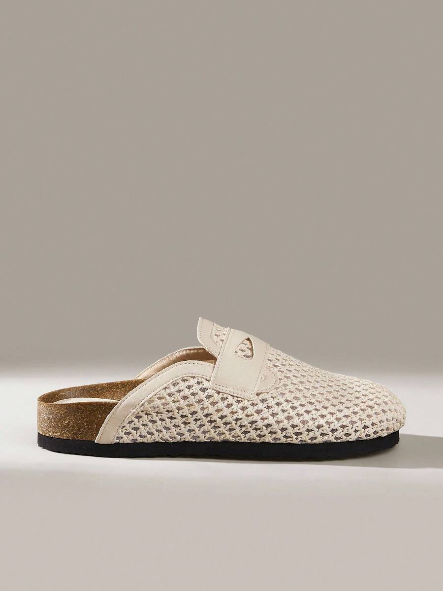 Solecia New Spring/Autumn Slip-On Flat Mule Sandals - Apricot - View 1