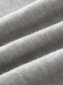 SHEIN Franclia Turtleneck Color Block Fitted Elegant Knit Dress, Extra Long A-Line Knit Sweater Dress, Thick Autumn/Winter - Grey - View 8