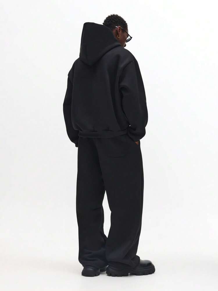 Hooded Sweatshirt And Wide Leg Sweatpants With NY Applique
