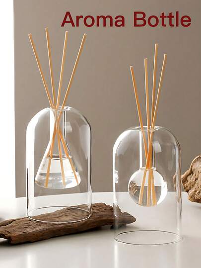 1pc Glass Flameless Essential Oil Diffuser, Home & Bedroom Fragrance Aromatherapy Dispenser, Bathroom Odor Eliminator, Fragrance Decor Bottle