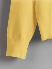 EMERY ROSE Women's Casual Everyday Commute Simple Solid Color Button-Front Cardigan, Autumn - Yellow - View 3
