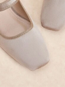 Rosivie 女士时尚杏色编织镂空平底鞋 - 卡其色 - 查看 5