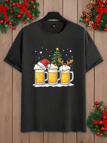 Manfinity RelaxMax T-shirt de Noël raglan noir grande taille (Matériau)