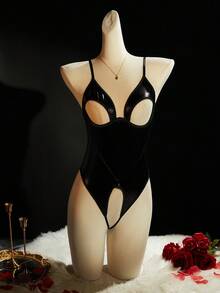 SpicyHot 1件黑色性感镂空露背紧身衣