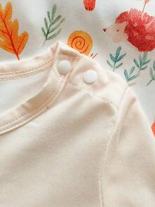 Vintaside Kids 3pcs/Set Baby Boy Cartoon & Minimalist Floral Print Comfortable & Stylish Long Sleeve Tops, Versatile For Casual Everyday Wear, Autumn - Multicolor - View 7