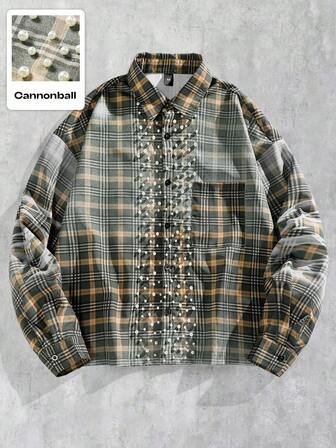 Street Life Camicia a maniche lunghe da uomo con stampa a righe zebrate, adatta per l'autunno/inverno