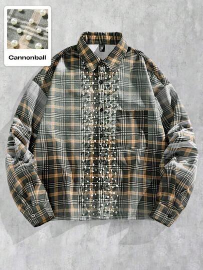 Street Life Camicia a maniche lunghe da uomo con stampa a righe zebrate, adatta per l'autunno/inverno