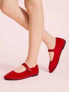 CUCCOO DOLLMOD Giày bệt Mary Jane nhung cổ điển thanh lịch, thoải mái dành cho nữ - Rouge Casaque - Xem 9