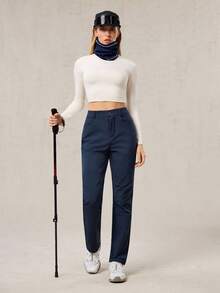 OutZeal 女士无氟防水弹力多口袋修身户外裤 徒步露营 - 藏蓝色 - 查看 9