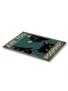 1 件万圣节装饰帆布墙画复古黑猫戴帽子月亮搞笑浴室厕所标志幽默家居装饰适用于客厅卧室办公室壁挂 - 彩色 - 查看 2