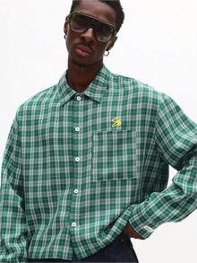 SUMWON Relaxed Fit Long Sleeve Button Down Plaid Shirt Classic Collar Regular Length Casual Fall Winter