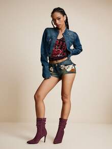 Daringsoles Bottes mi-mollet à talons hauts élégantes et sexy à bout pointu pour femmes, couleur rouge vin