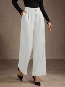 MOTF PREMIUM 褶皱斜口袋裤 - 白色 - 查看 6