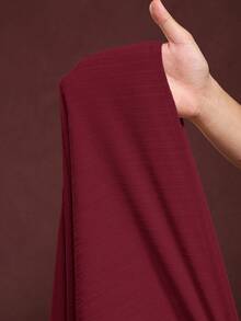 Veslaya 2025 Autumn & Winter New Arrivals, Women's Fall/Halloween/Winter Clothes, Plus Size, Music Festival/Halloween Outfits, Easter, Western, Boho, Birthday Party, Graduation, Student, Casual, Vacation, Cruise, Beach, Sunbathing, Fashionable, Women White Textured Loose Waist Wide Leg Jumpsuit, Plus Size - Burgundy - View 17