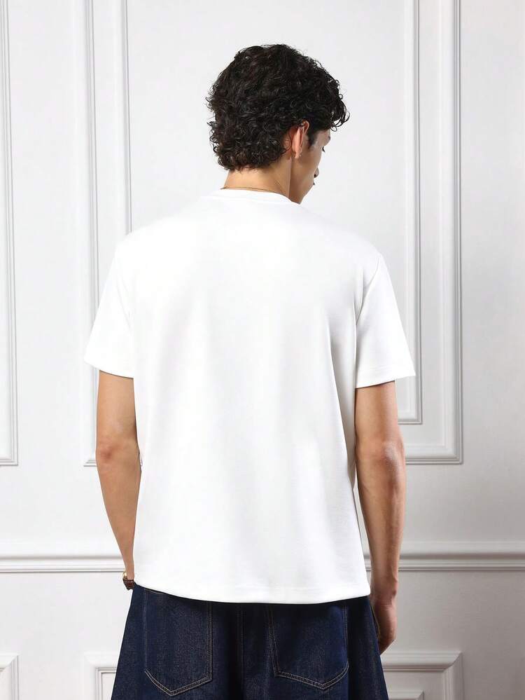 SUMWON Slim Fit Basic Jersey T-Shirt Essential Wardrobe Staple Classic Round Neck Short Sleeve Solid Color Casual Everyday Wear Modern Plain