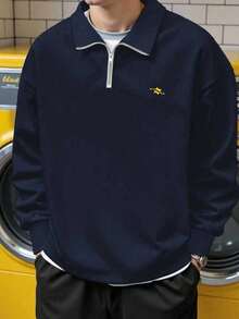 Manfinity Dauomo Herren Fleece Kapuzenpullover mit Reißverschluss in Große Größen, Herbst/Winter