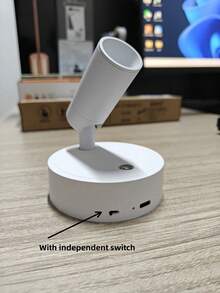 1/2pcs ABS/铝合金材质 遥控无线USB充电 持久耐用（内置18650-2000mAh超大容量电池）壁灯 无级三色触摸调光（带独立开关） 350°旋转 90°倾斜 无线磁吸床头阅读灯，适用于装饰画照明、树照明、展厅装饰