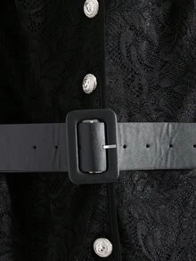 GlowEve 女式 V 领长袖金属纽扣蕾丝高端时尚衬衫，春夏