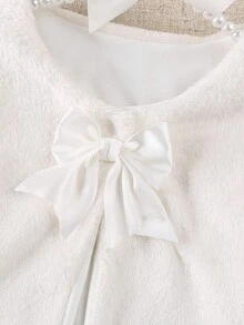 Elladie kids 2025新款女童4-7岁秋冬休闲时尚印花外套，适合上学、度假、旅行、户外活动、返校季和圣诞节穿着。金色裙子女童正式冬季连衣裙，适合7岁女孩的正式服装。 - 白色 - 查看 5