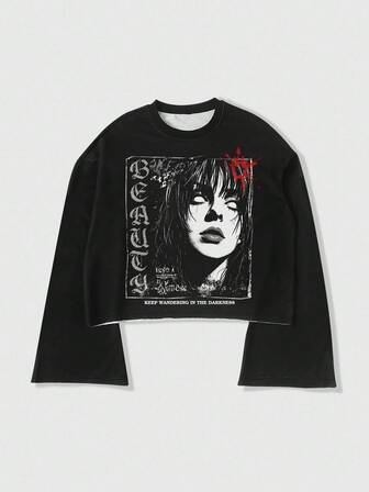 Street Life Maglietta casual da uomo con stampa personalizzata e a lettere, vestibilità ampia, maniche a sbuffo, corta, adatta per primavera/autunno