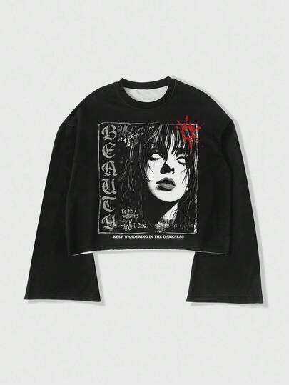 Street Life Camiseta corta de manga acampanada con estampado de letras y personalizado, de corte holgado, de estilo casual y urbano para hombre, para primavera/otoño