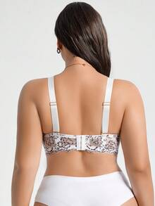 SHEIN 1 件大码女士蕾丝无肩带文胸，带钢圈，时尚，提升 - 彩色 - 查看 2