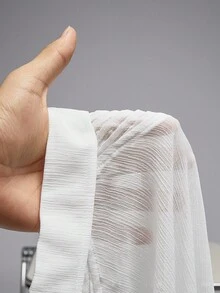 ROMWE EDITION 女式复古哥特式系带透明泡泡袖长袖衬衫 - 白色 - 查看 11