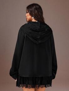 Rustia Plus Size Long Sleeve Hooded Fashionable Versatile Elegant Office Shirt