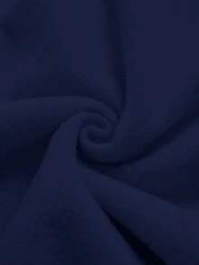 SHEIN BASICS 女士休闲宽松口袋纯色针织裤 - 藏蓝色 - 查看 4