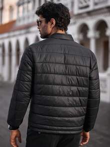 Manfinity NXTstreet 男士休闲轻便冬季夹克，立领，冬季百搭 - 黑色 - 查看 2