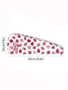 Strawberry Shortcake X SHEIN 1 件草莓印花干发巾，卡通人物刺绣，材质柔软，超强吸水，适合所有发质，礼品之选 - 彩色 - 查看 3