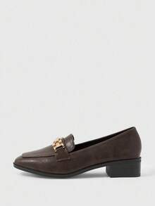 Sleekvia Women's Slip-On Loafers, British Style Thick Heel Casual Shoes, New Autumn/Spring Commuting Shoes - Coffee Brown - View 6