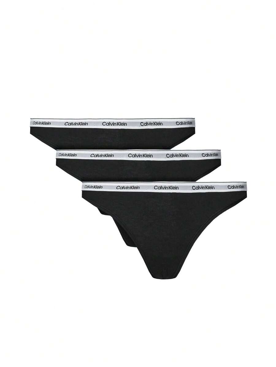 Calvin Klein 3 Pack Women's Thong - Black - View 1