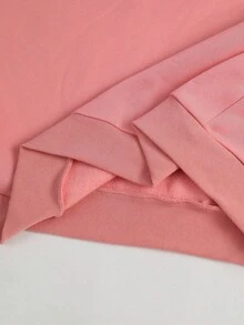 SHEIN Casual Long Sleeve Crew Neck Printed Sweatshirt, Autumn/Winter - Pink - View 7