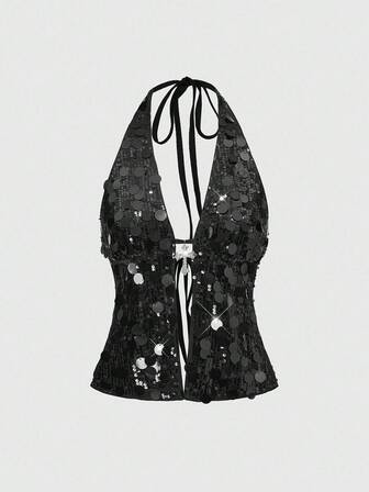 Grunge Punk توب نسائي بتصميم عنق حلقة وأشرطة ترتر على شكل صليب، مناسب لمهرجانات الروك البانك والحفلات الموسيقية وحفلات رأس السنة الجديدة وحقبة الألفية الجديدة