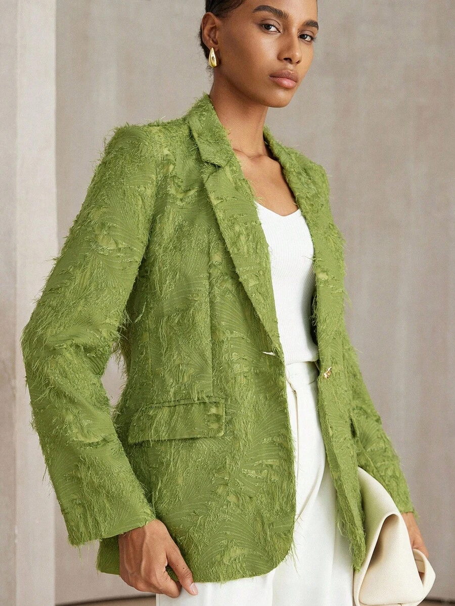Aveloria Modichic Áo khoác Blazer thanh lịch dành cho nữ - màu xanh lá - Xem 1