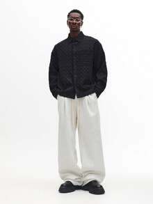 SUMWON Áo sơ mi kẻ caro tay dài cài nút thoải mái, cổ bẻ, mặc thường ngày, phong cách đường phố, thời trang cổ điển - màu đen - Xem 4