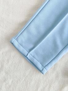 SHEIN Vintaside Kids 2 Stücke Baby Mädchen Lässig Langarm Top + Khaki Hose Set, geeignet für Ausflüge oder Lässig Zuhause