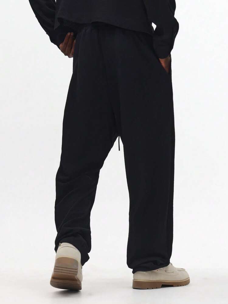 Loose Fit Fleece Sweatpants With Elastic Cuffs