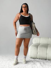 Rhythm Era 女式大码无缝二合一运动吊带背心 - 黑與白 - 查看 6