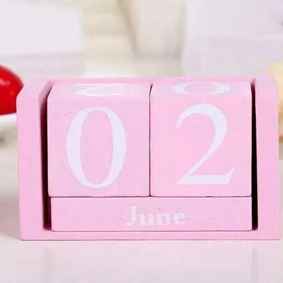 1 pieza Calendario perpetuo de madera - Elegante calendario de bloque de madera con visualización de fecha diaria, adecuado para decoración de escritorio de oficina, estudio, tienda, bar, hogar y escuela, regalo de Navidad