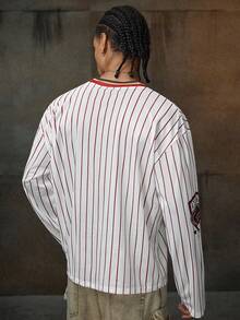 AXEPEAK Camiseta de manga larga con gráfico de letras casual para hombre, otoño - Multicolor - Ver 2