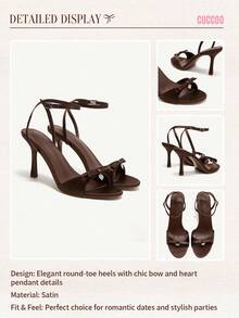 CUCCOO CHICEST 女士棕色沙丁鱼色露趾高跟凉鞋 - 銅色 - 查看 13