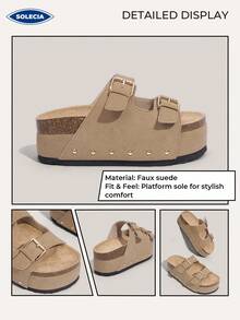 Solecia Woman Shoes Fashionable Thick-Soled Slippers For Versatile Use For Spring And Summer Vacation Shoes Summer Spring Shoes Spring Break Easter For Christmas - Khaki - View 12