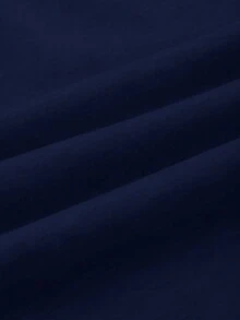 SHEIN BASICS 女士休闲宽松口袋纯色针织裤 - 藏蓝色 - 查看 6