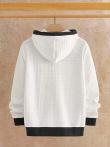 Manfinity VCAY Men's Contrast Trim Pocket Casual Pullover Sweatshirt, For Fall Winter - Multicolor - View 2