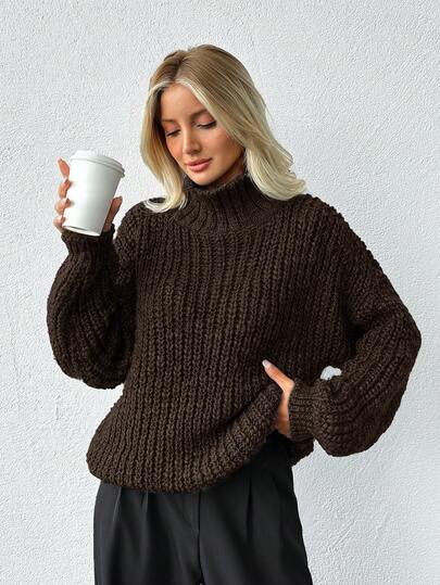 SHEIN Woman Thick Yarn High Neck Casual Style Regular Fit Winter Warm Sweater