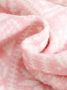 2 件套女童圣诞驯鹿印花双面法兰绒圆领长袖上衣和裤子睡衣套装 - 粉色 - 查看 7